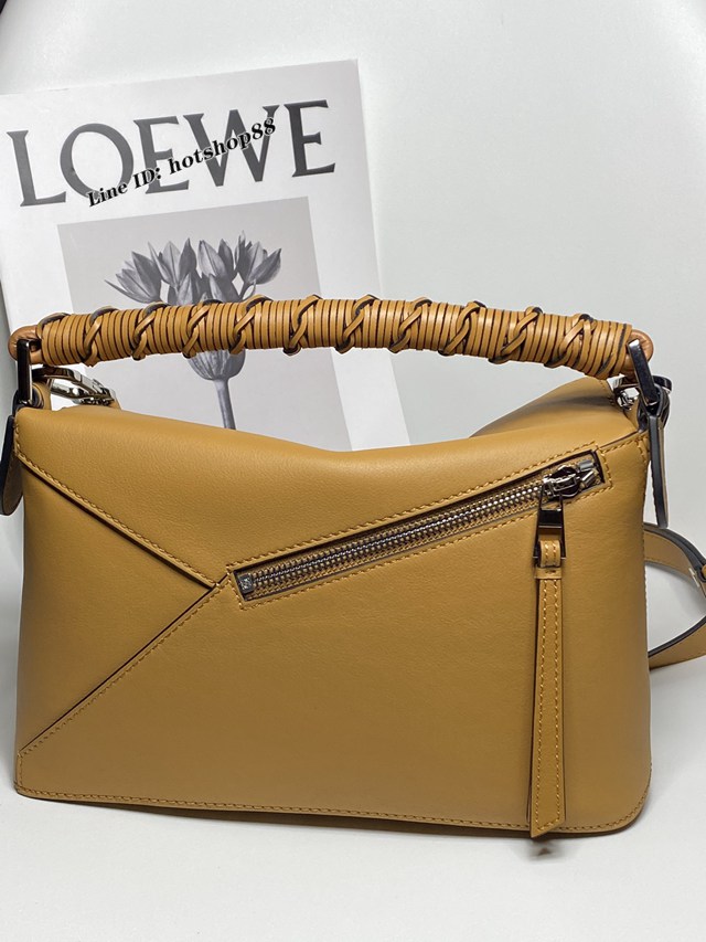 Loewe專櫃羅意威Puzzle女款系列小號新款拼色編織手提肩背包 lyw1275